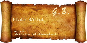Glatz Bálint névjegykártya